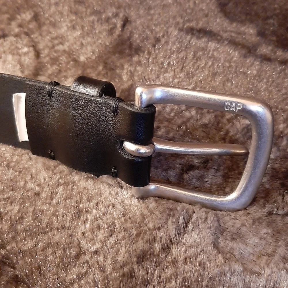Gap Leather Belt Juniors XL Black Silver Casual School Dressy Girls Boys Kids